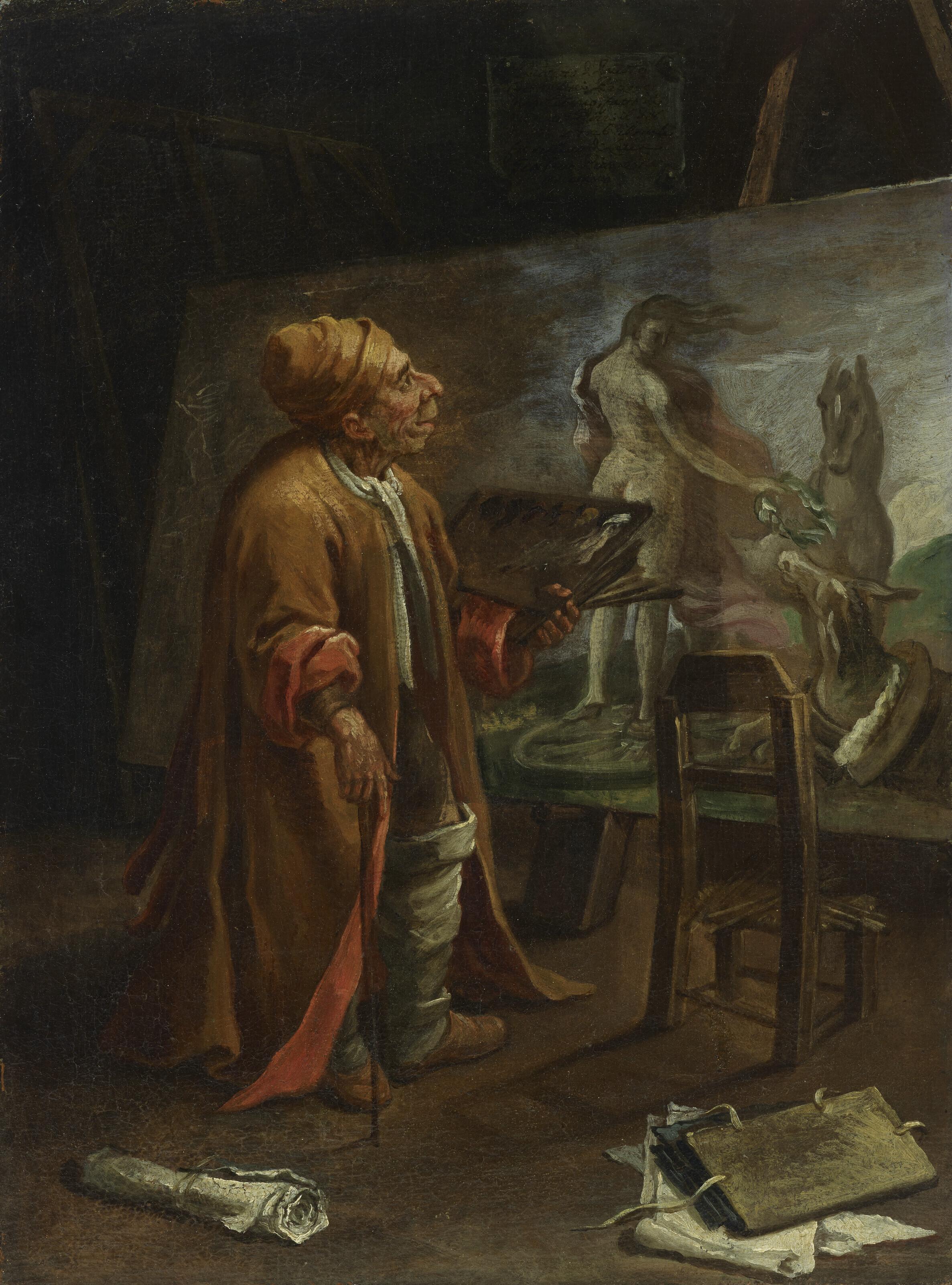 Pier Leone Ghezzi - Paolo de Matteis in his studio