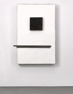 Pier Paolo Calzolari - Senza Titolo, Isalt, Lead, Fiberglass And Burned Wood On Board.