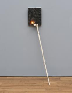 Pier Paolo Calzolari - Senza Titolosigned And Dated 74 On The Reverse, Burned Salt, Wood, Oil Lamp, Nut And Metal