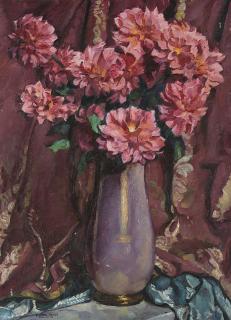 Pieretto Bianco - Vaso con fiori rosa