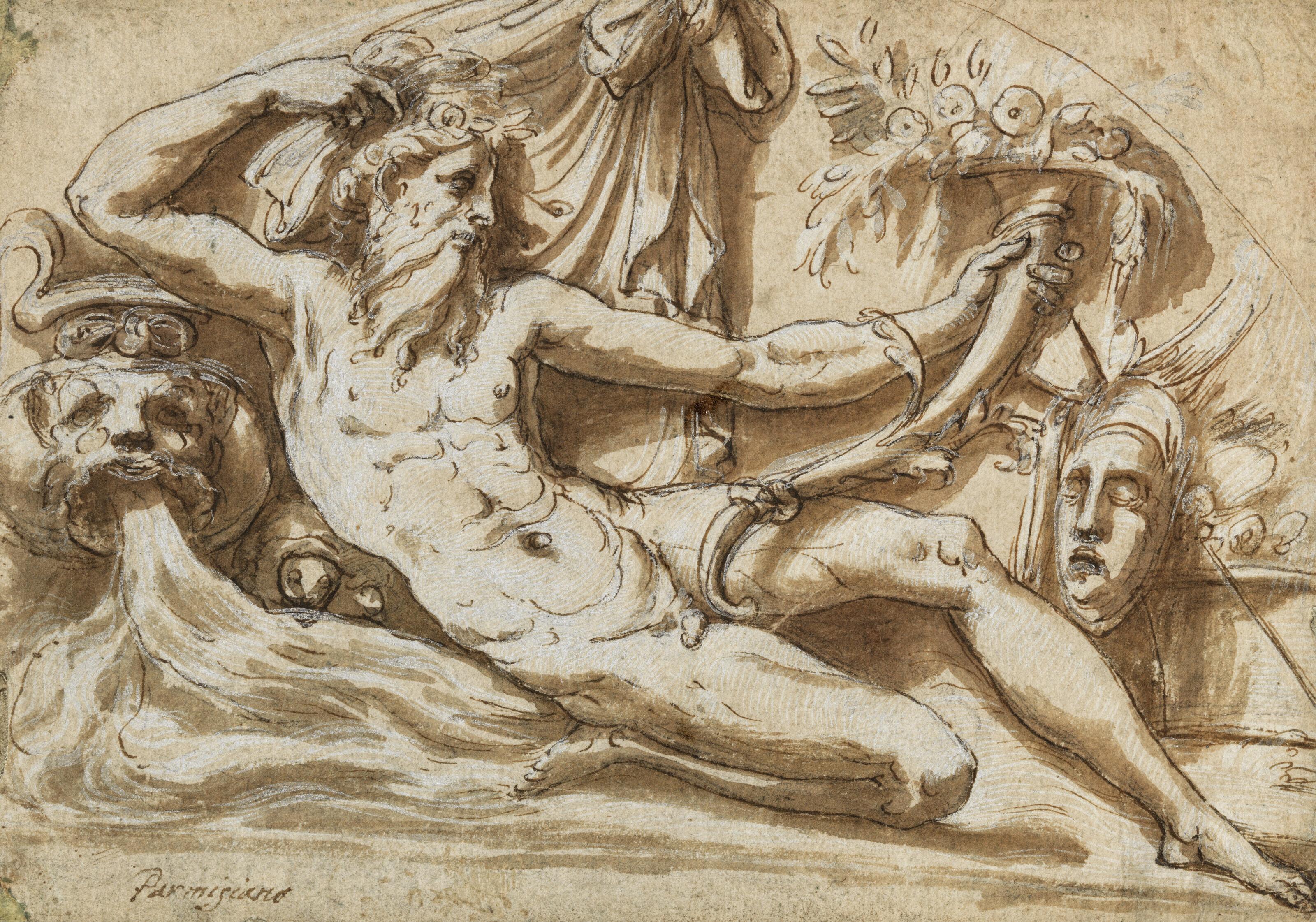 Piero Buonaccorsi - A river god holding a cornucopia