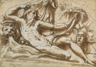 Piero Buonaccorsi - A river god holding a cornucopia