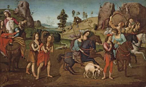Piero di Cosimo - Jason and Queen Hypsipyle with the women of Lemnos: a spalliera