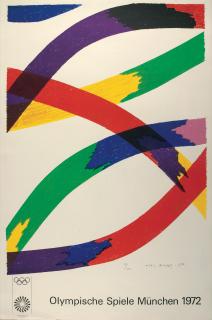 Piero Dorazio - 3 Bll.: Plakat Olympische Spiele (2) – Abstrakte Komposition.