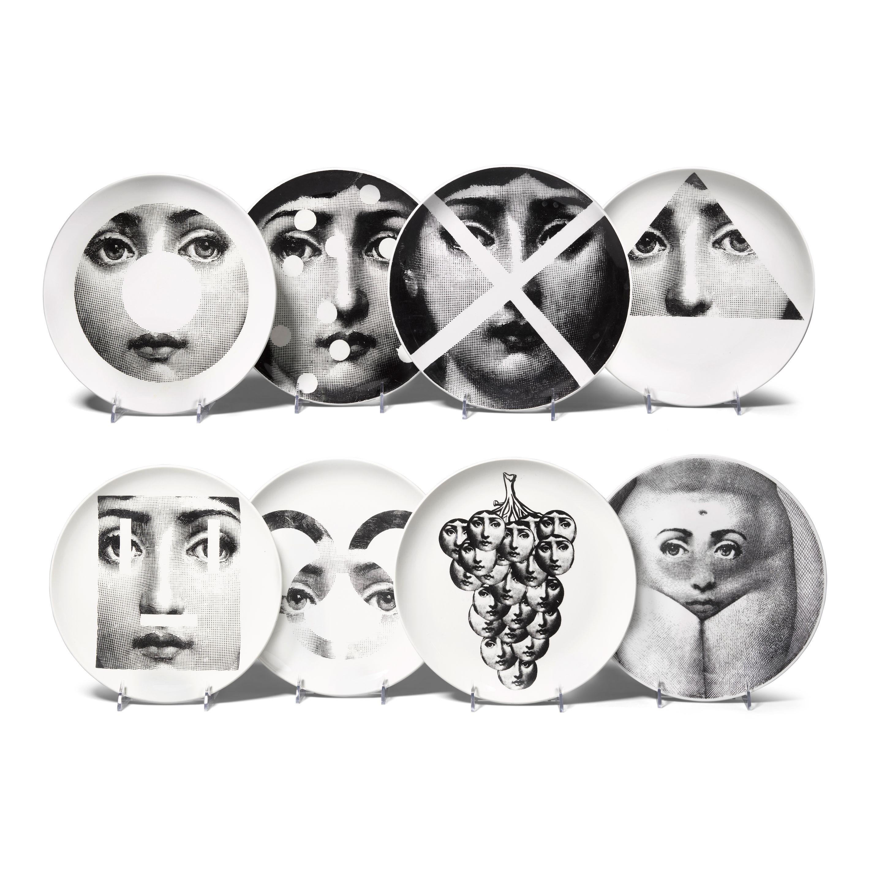 Piero Fornasetti - Group of Eight Themes and Variations Dinner Plates