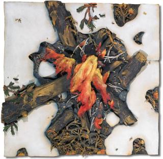 Piero Gilardi - Fuoco nella neve