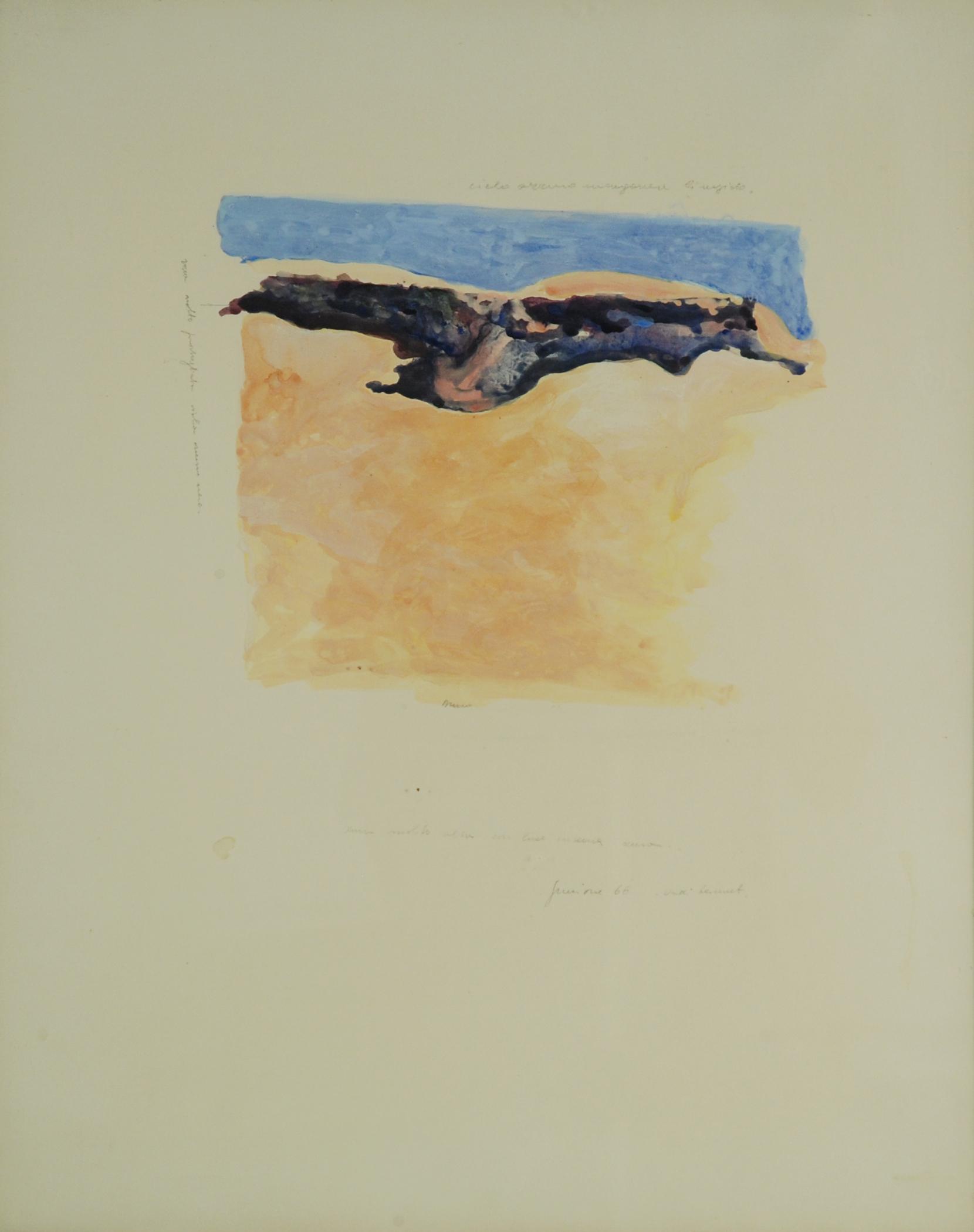 Piero Guccione - Cielo, duna e roccia