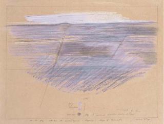 Piero Guccione - Stagno di montagna - Ragusa - dopo il tramonto