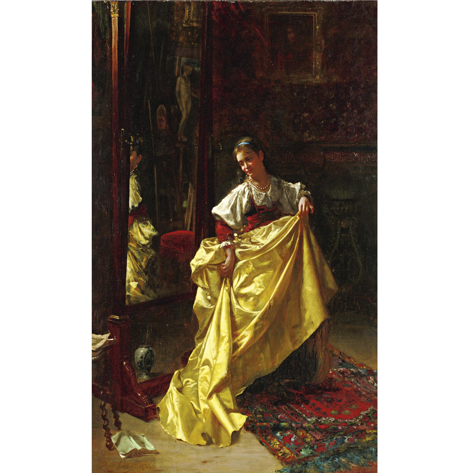 Pierre Adolphe Huas - Grandmother\'S Gown