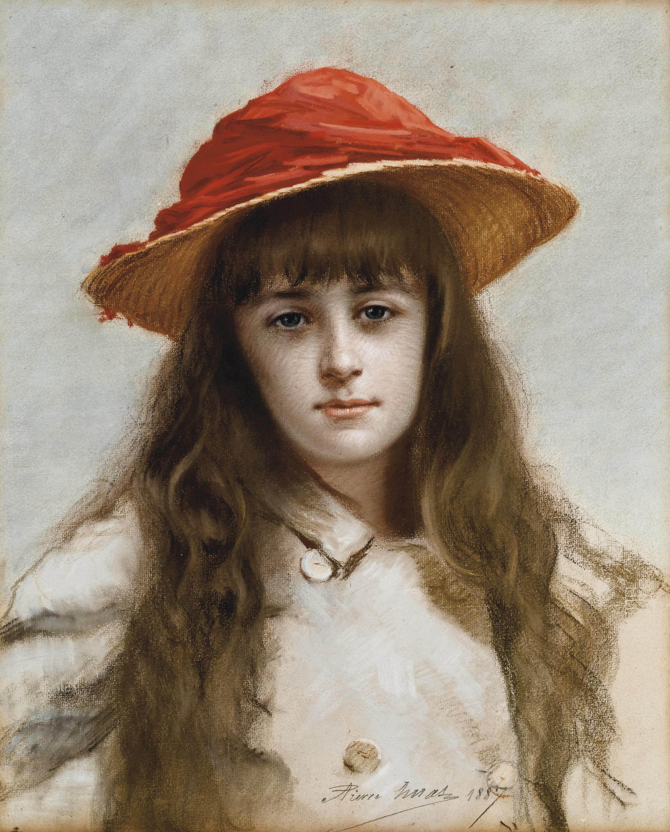 Pierre-Adolphe Huas - Il cappello rosso