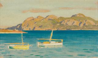 Pierre Adolphe Valette - Bateaux sur la mer