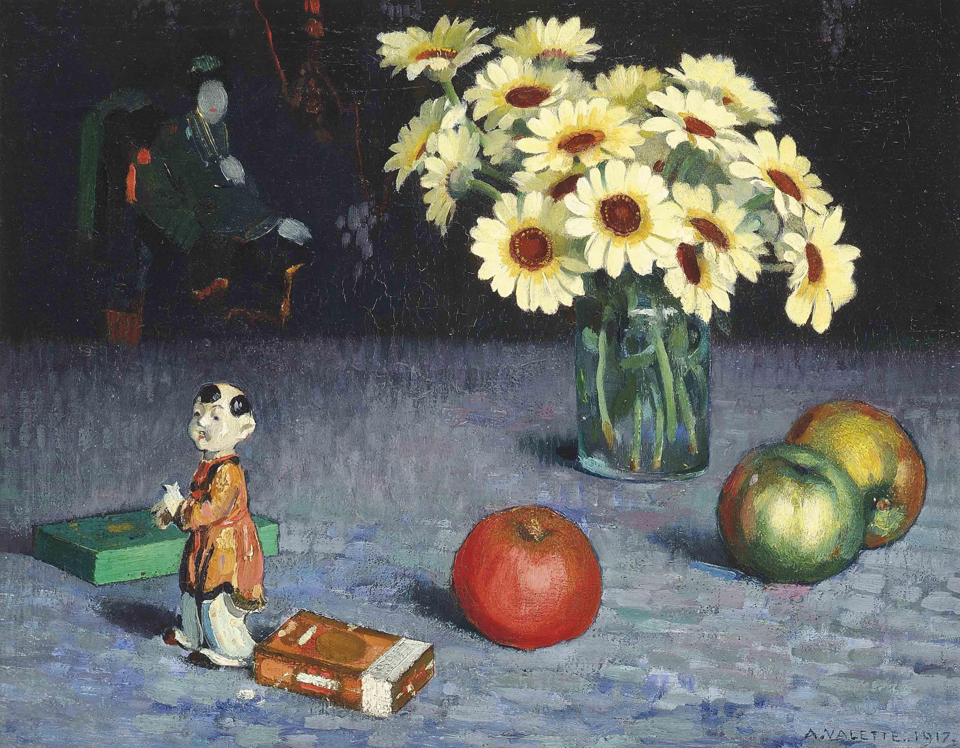 Pierre Adolphe Valette - Still life with flowers