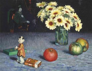 Pierre Adolphe Valette - Still life with flowers