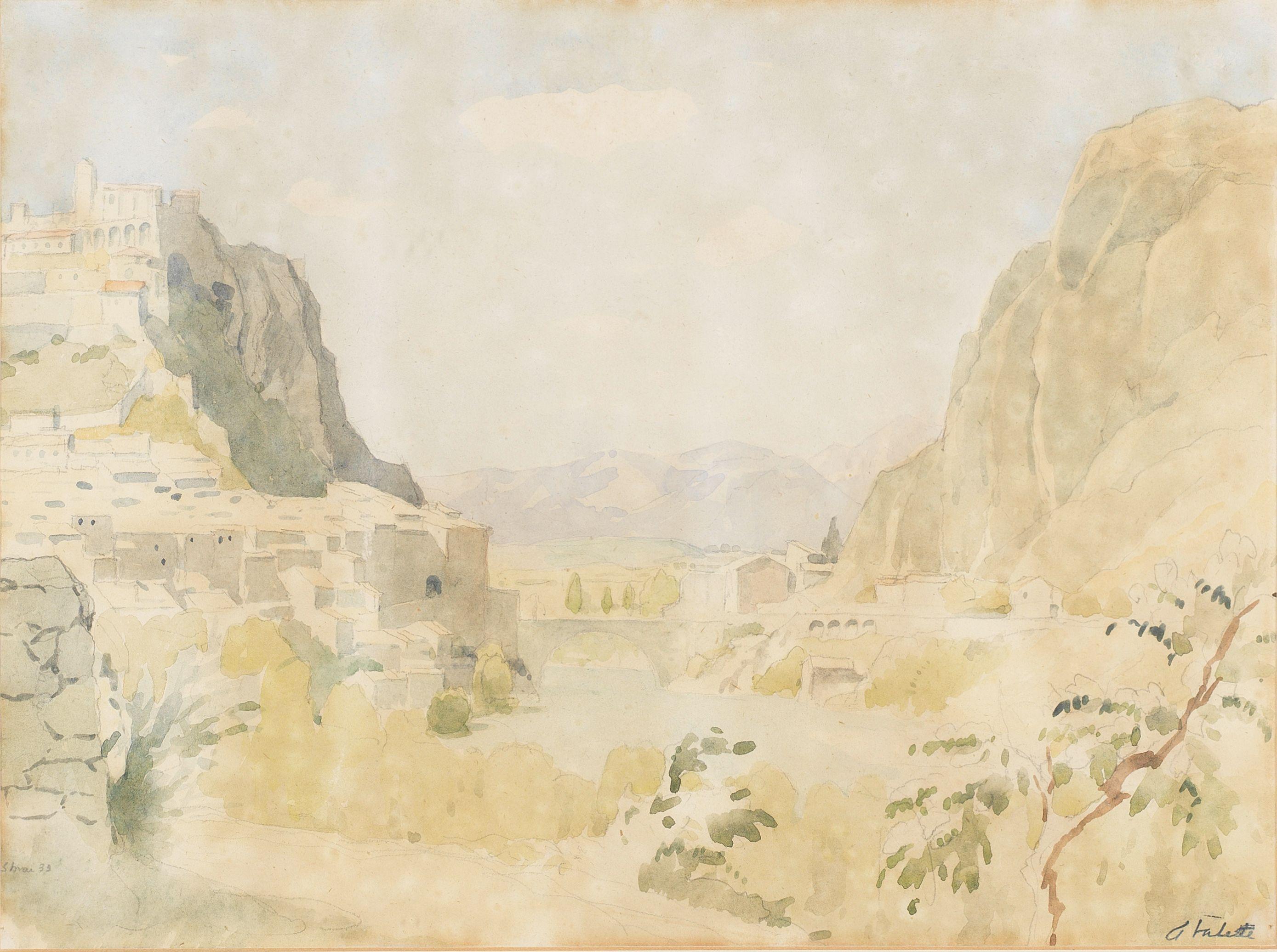 Pierre Adolphe Valette - Vue de Vaison-la-Romaine