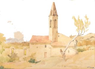 Pierre Adolphe Valette - Vue d\'une église