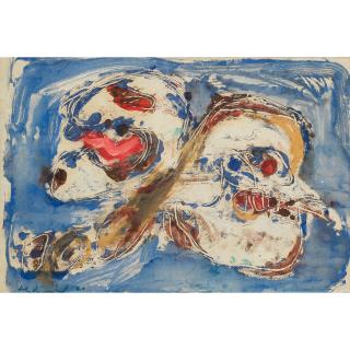 Pierre Alechinsky - Composition Aux Deux Têtes