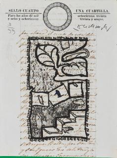 Pierre Alechinsky - Sello cuarto una cuartilla.