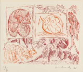 Pierre Alechinsky - Spaziergang einer Katze.