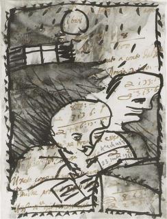 Pierre Alechinsky - Two figures