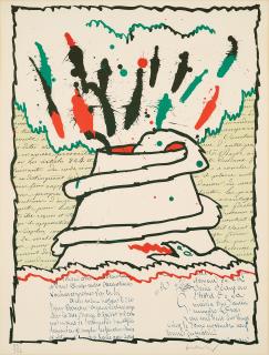 Pierre Alechinsky - Volcan décrit.