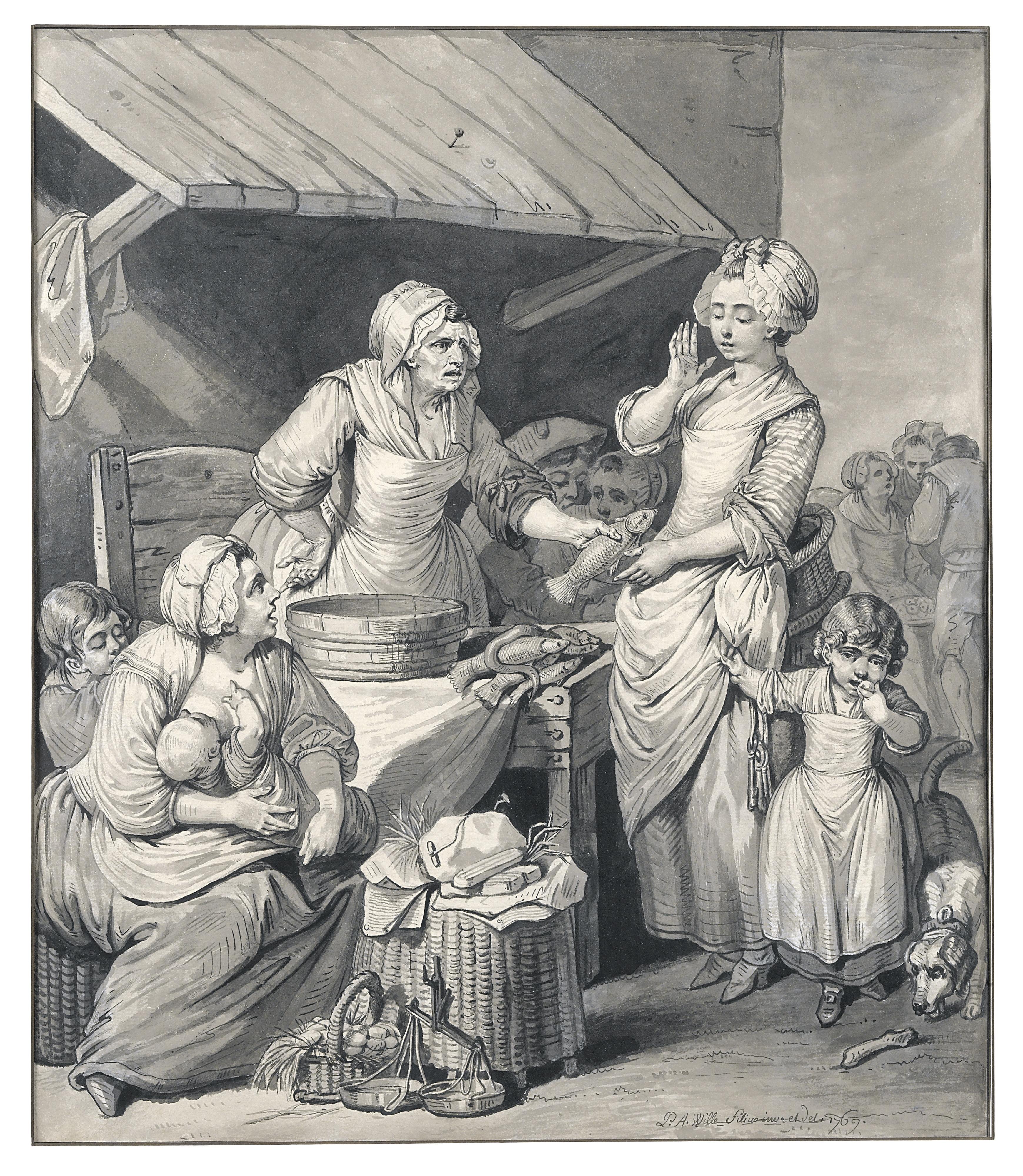 Pierre Alexandre Wille - \'Le Marché Aux Poissons\'