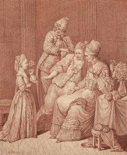 Pierre-Alexandre Wille - L\'Offrande Du Bouquet À La Grand-Mère