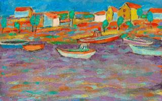Pierre Ambrogiani - Coastal town from the sea