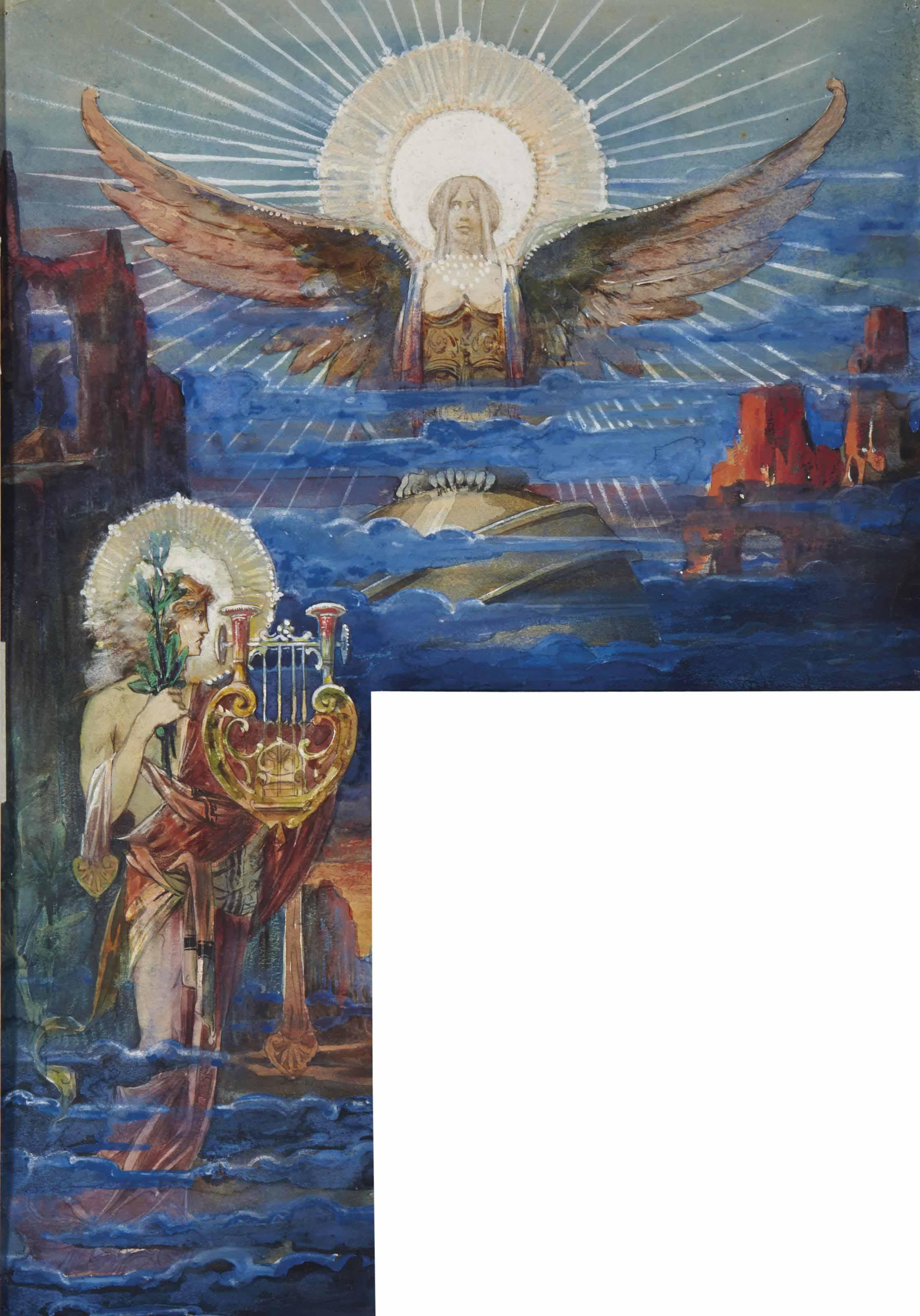 Pierre-André Marcel-Beronneau - Le Songe D\'Orphée (Recto); Croquis (Verso)