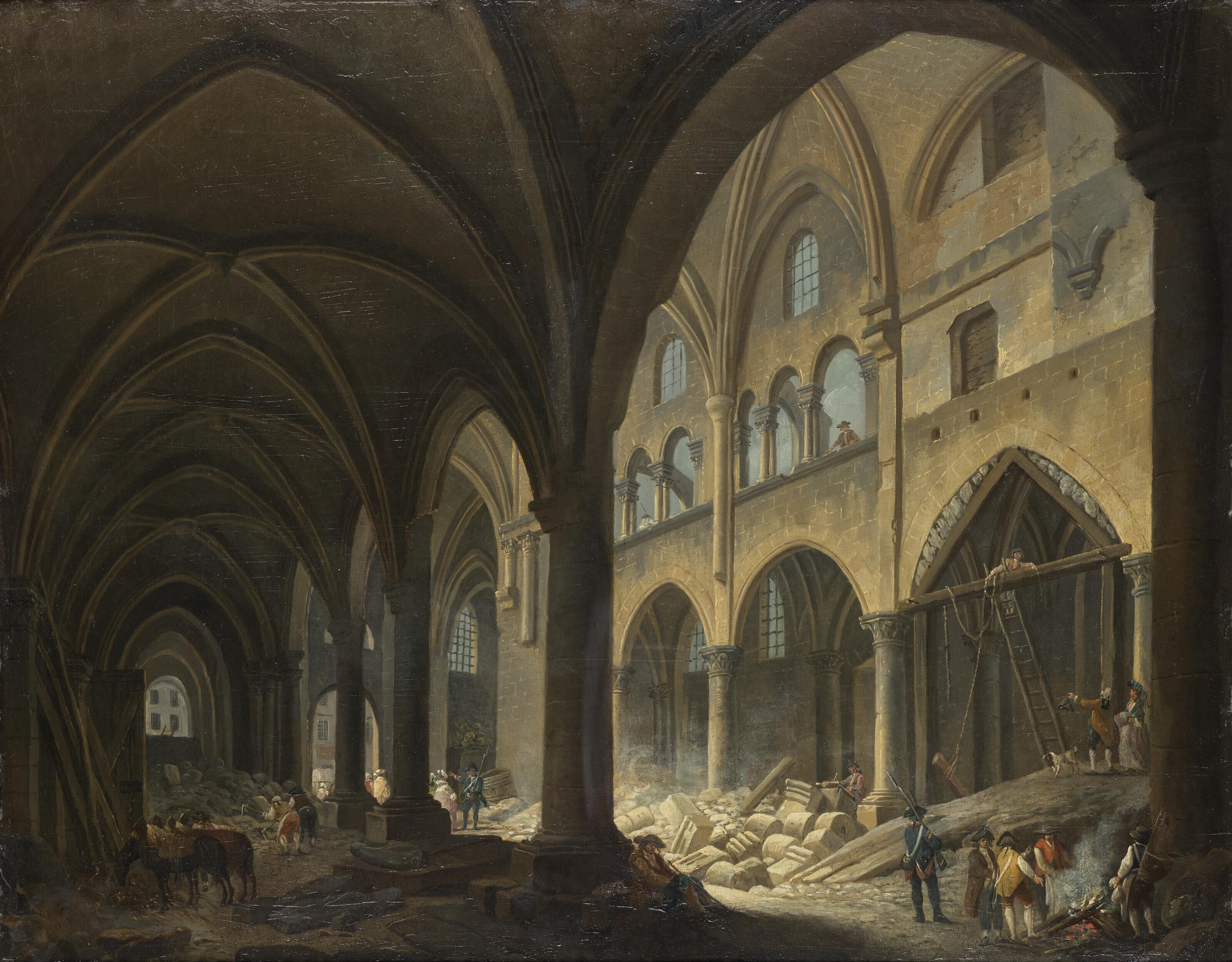 Pierre-Antoine Demachy - Démolition de l\'église des Saints-Innocents, Paris