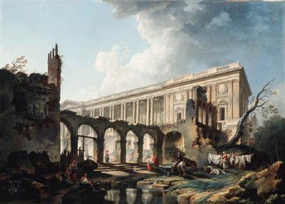 Pierre-Antoine Demachy - The clearing of the Colonnade du Louvre and the Demolition of the Hôtel Rouillé