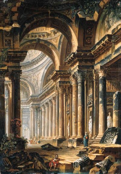 Pierre-Antoine Demachy - The interior of a Basilica
