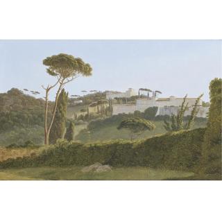 Pierre-Athanase Chauvin - A View Of The Pines Of The Villa Borghese From The Back Of The Villa Medicis