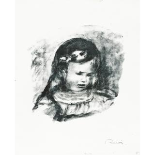 Pierre-Auguste Renoir - Claude Renoir, la Tête baissée, from L\'Album des Douze Lithographies Originales de Pierre-Auguste Renoir