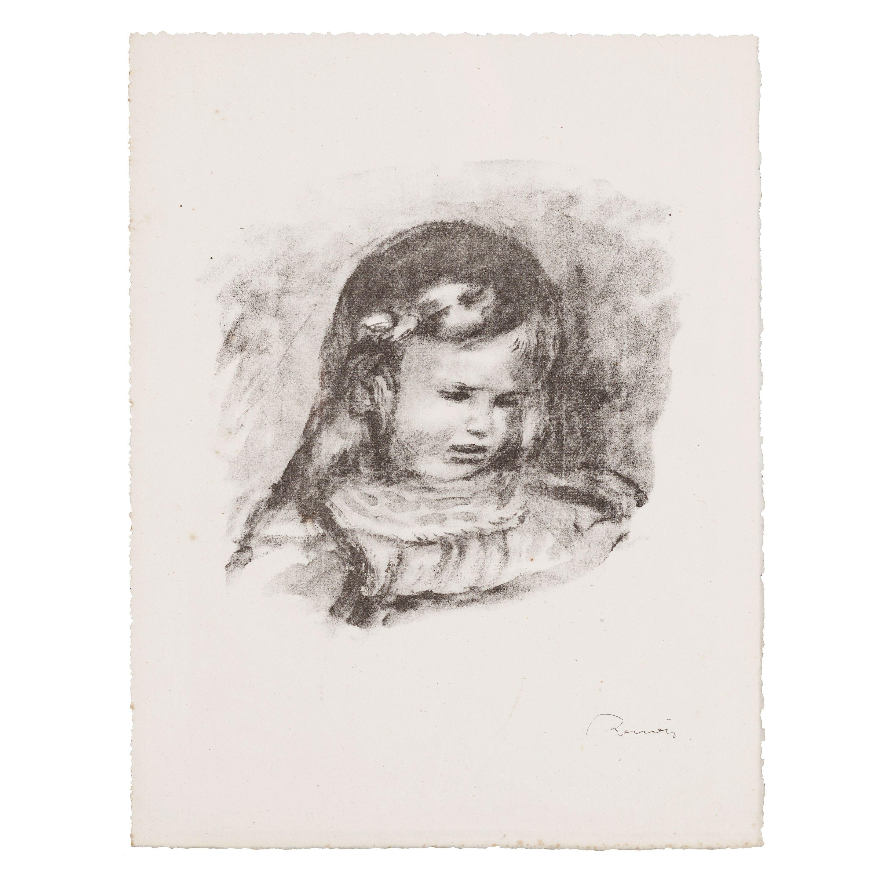 Pierre-Auguste Renoir - Claude Renoir, la tête baissée, from L\'Album des Douze Lithographies originales