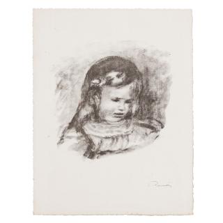 Pierre-Auguste Renoir - Claude Renoir, la tête baissée, from L\'Album des Douze Lithographies originales