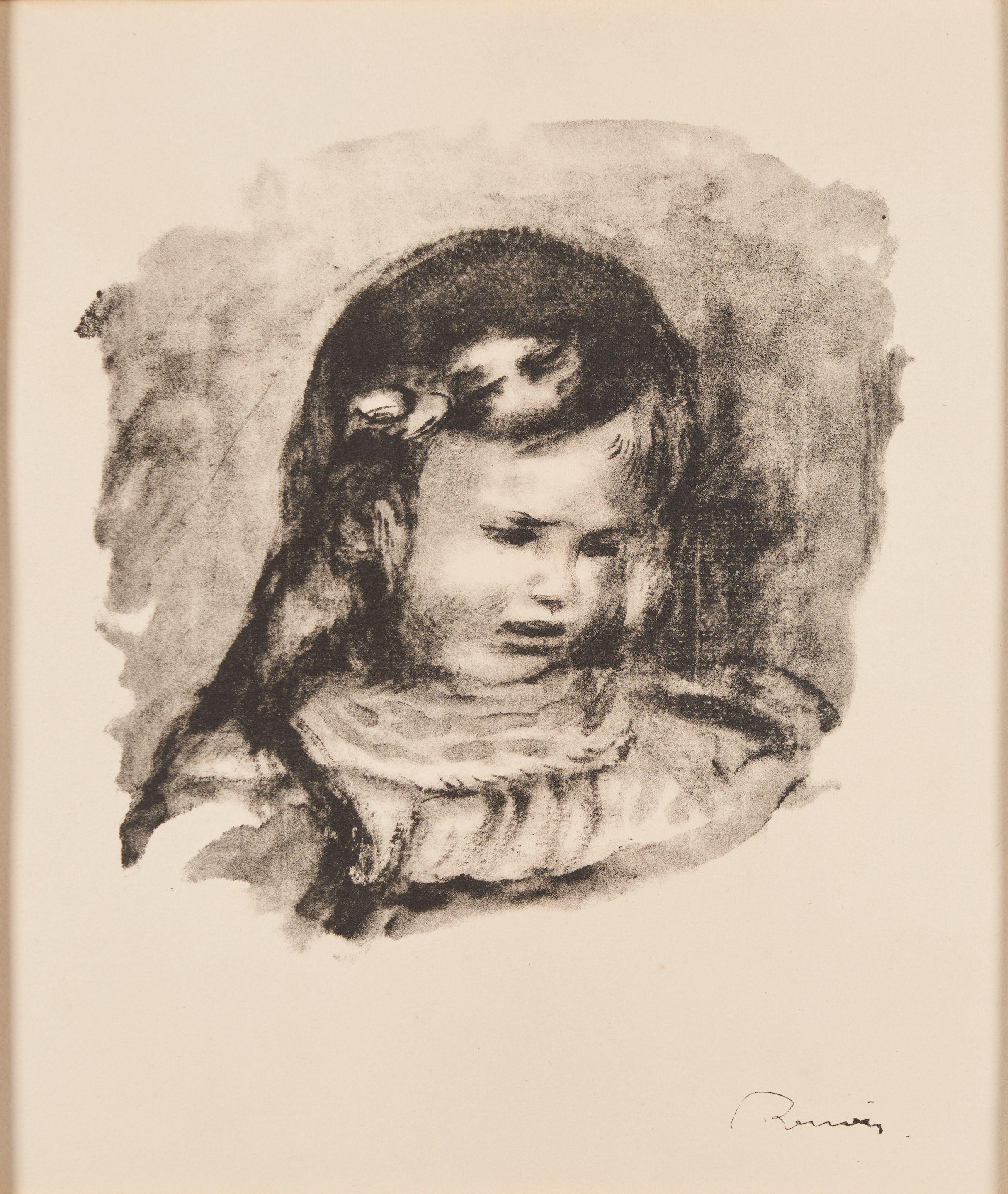 Pierre-Auguste Renoir - Claude Renoir, la tête baissée, from L\'Album des Douze Lithographies originales