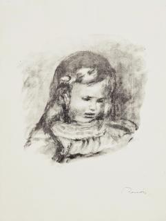 Pierre-Auguste Renoir - Claude Renoir, la tête baissée, from L\'Album des Douze Lithographies originales