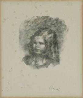 Pierre-Auguste Renoir - Claude Renoir, tourné à gauche, from Douze lithographies originales de Pierre-Auguste Renoir (D.; S. 40)