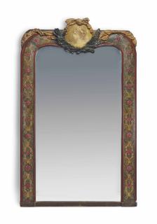 Pierre-Auguste Renoir - Encadrement de miroir surmonté d\'un médaillon \'Tête de jeune fille\' pour le salon de Madame Charpentier