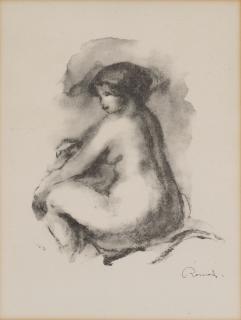 Pierre-Auguste Renoir - Étude de Femme Nue, Assise, from L\'Album des Douze Lithographies Originales de Pierre-Auguste Renoir