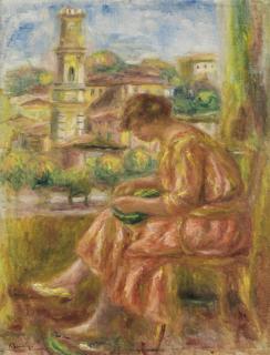 Pierre-Auguste Renoir - Femme À La Fenêtre Avec Vue Sur Le Vieux Nice
