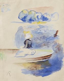 Pierre-Auguste Renoir - Femme Assise Dans Une Barque - Fragment