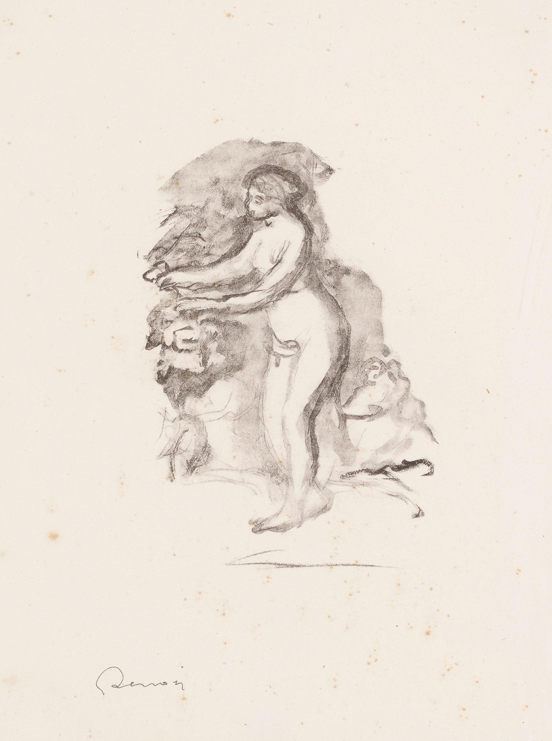 Pierre-Auguste Renoir - Femme au cep de vigne, from L\'Album des Douze Lithographies Originales de Pierre-Auguste Renoir