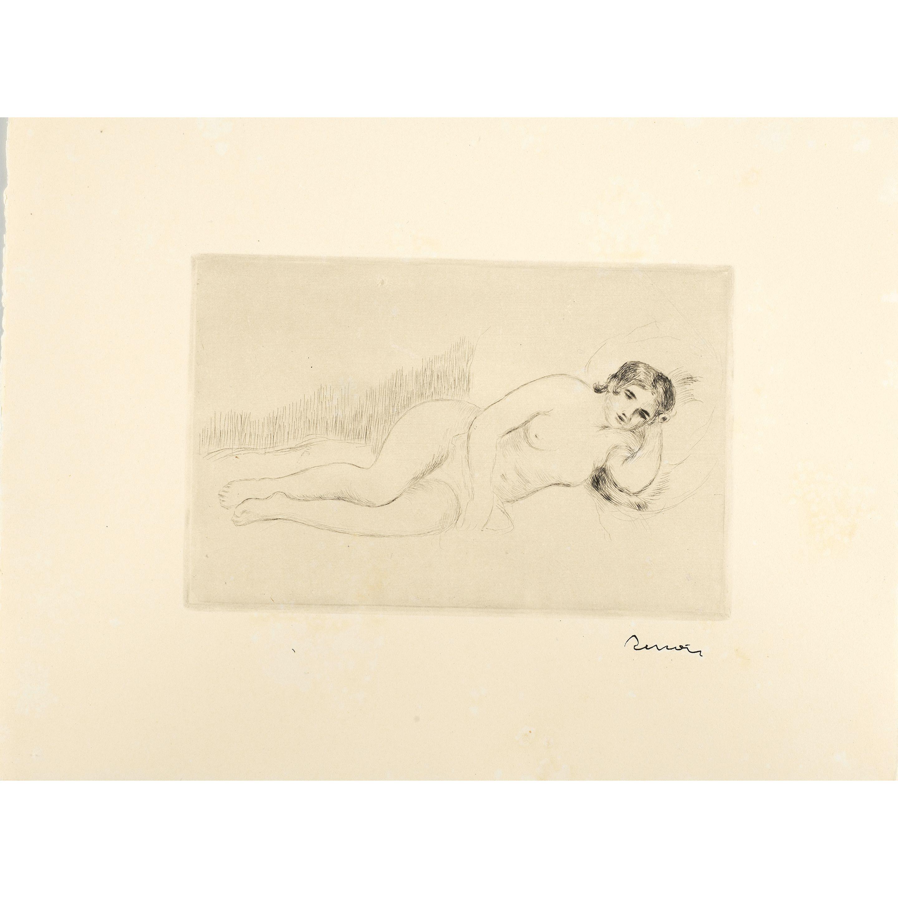 Pierre-Auguste Renoir - Femme nue couchée (tournée à droite), 1re planche (Nude Reclining Woman (Turned to the Right)), 1st Plate