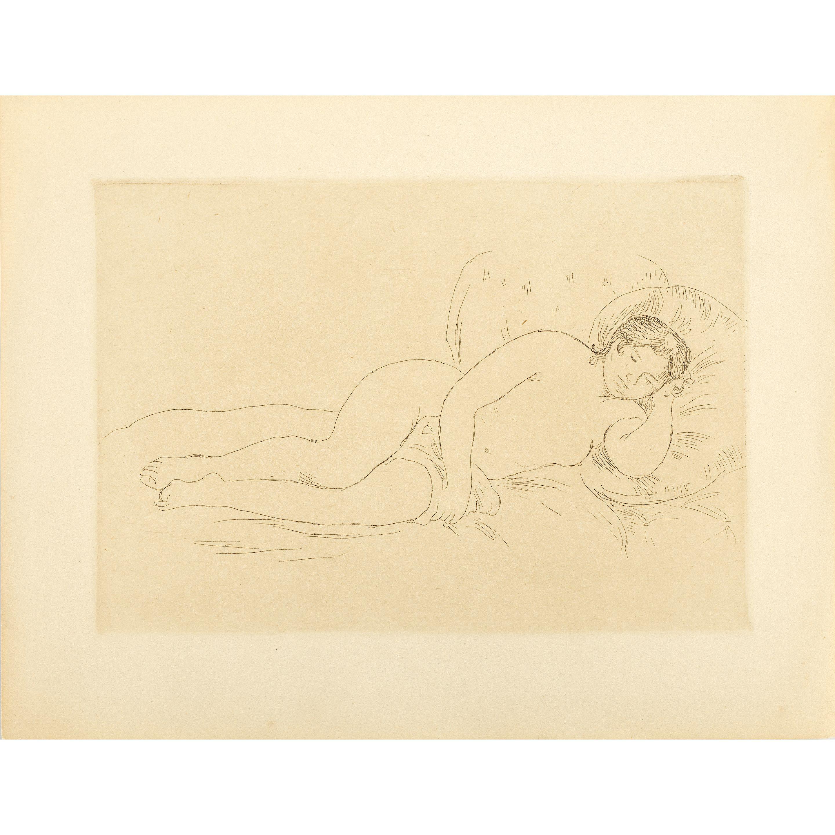 Pierre-Auguste Renoir - Femme nue couchée (tournée à droite) (Reclining Female Nude (Turned to the Right))