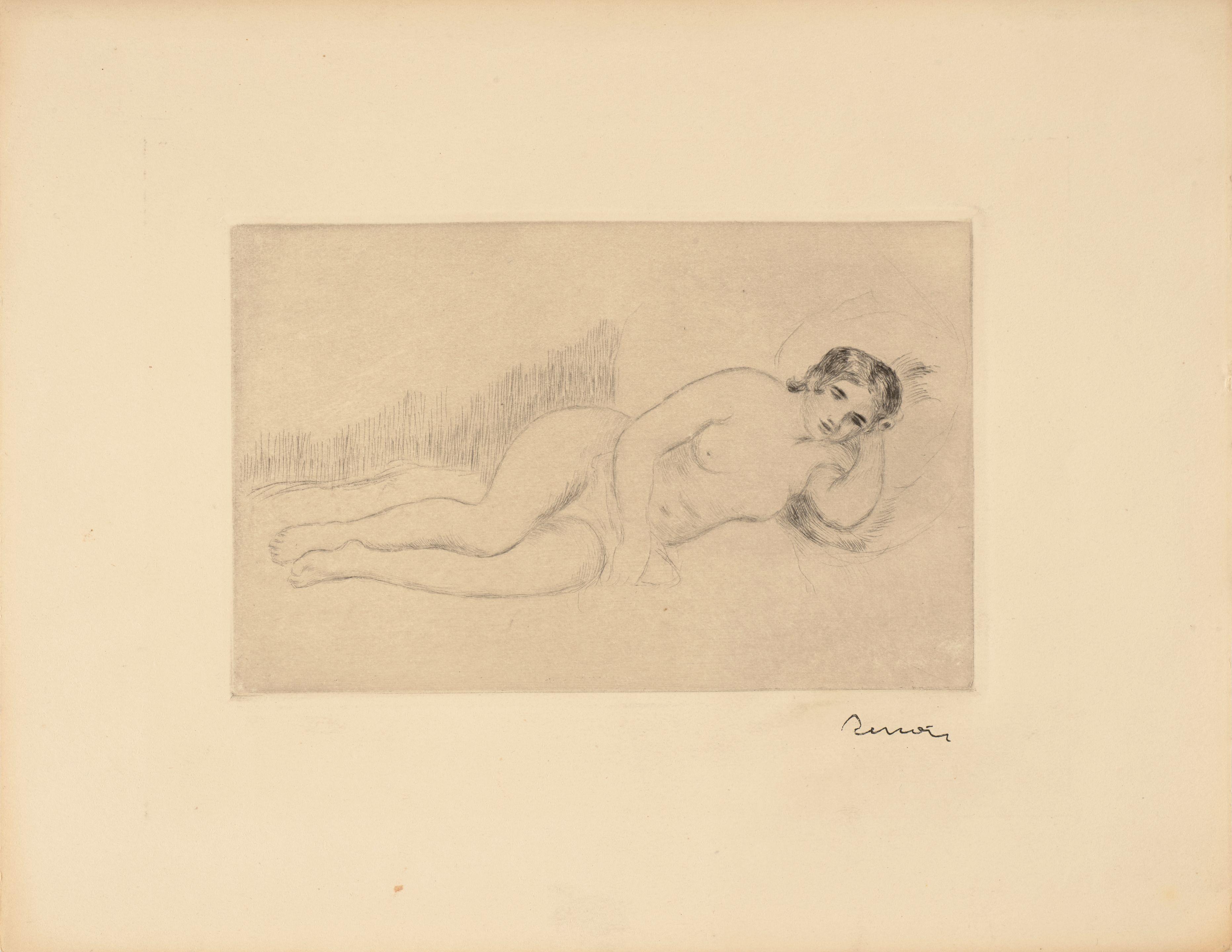 Pierre-Auguste Renoir - Femme nue couchée (tournée à droite)