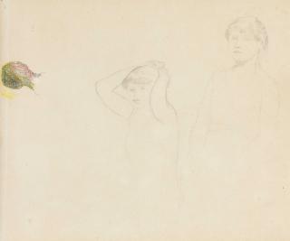 Pierre-Auguste Renoir - Femme se coiffant et autres personnages, études