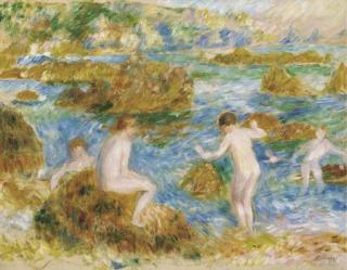 Pierre-Auguste Renoir - Garçons nus dans les rochers à  Guernsey
