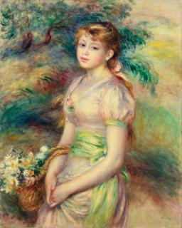 Pierre-Auguste Renoir - Jeune fille à la corbeille de fleurs