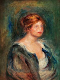 Pierre-Auguste Renoir - Jeune Fille En Bleu (Tête De Femme Blonde)